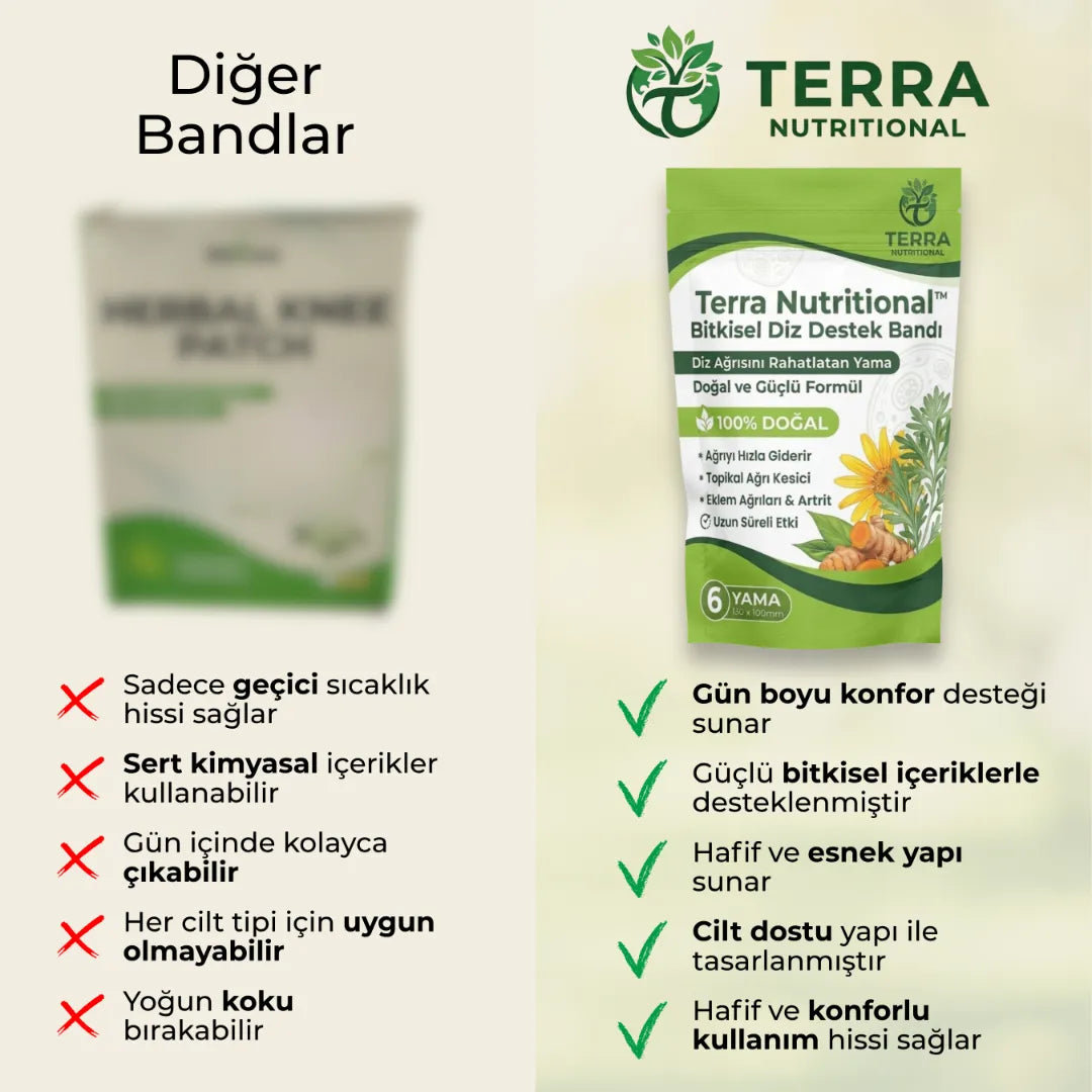 Terra Nutritional™ Bitkisel Diz Destek Bandı